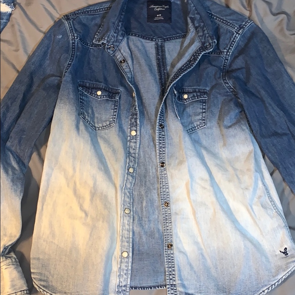 American eagle jean button up